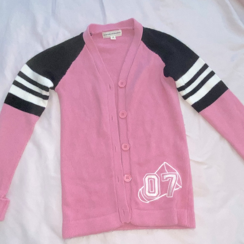 Poof Girl Excellence Pink Kids Cardigan